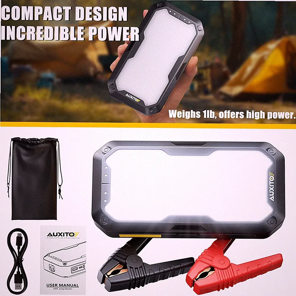 2500A Car Jump with Starter 7800mah Power Air Compressor, Booster Battery Bank