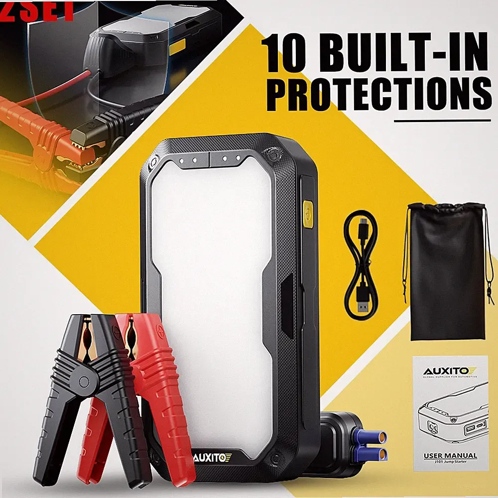 2Set Car Battery Jump Starter With Air Compressor with Digital Tire Inflator 120