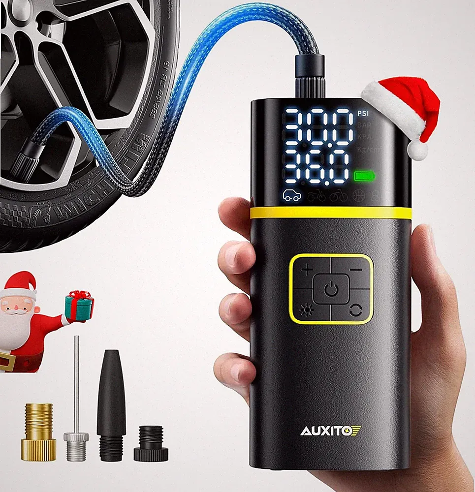 AUXITO 150PSI Portable Tire Inflator Air Compressor Car Bike Pump 1-Min Fast