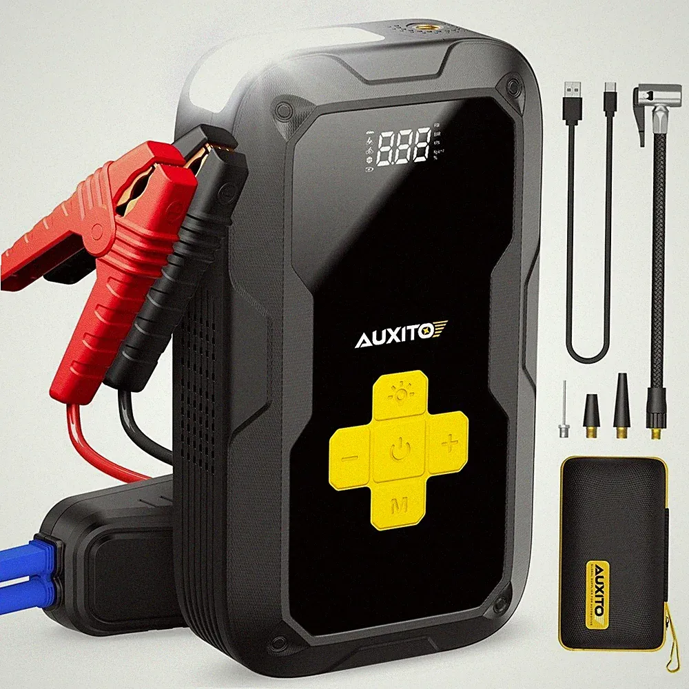 AUXITO 3500A Jump Starter w/ Air Compressor 150PSI Portable Car Battery Booster
