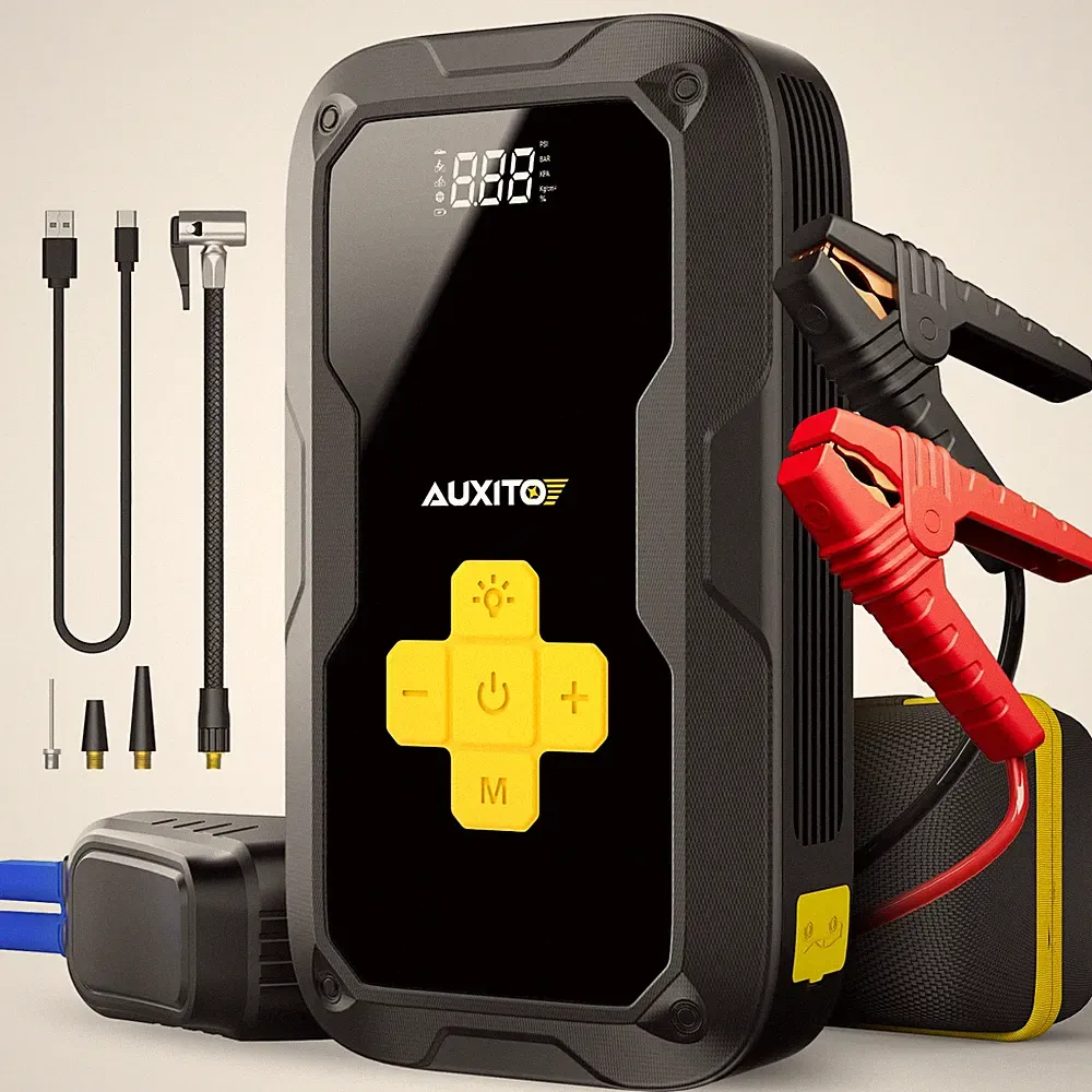 AUXITO 6000A Jump Starter with Air Compressor Tire Inflator and Power Bank