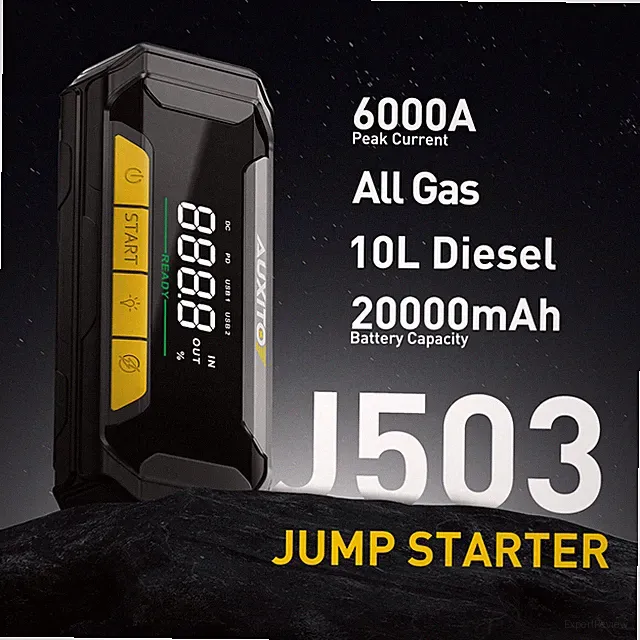 AUXITO Car Jump Starter 6000 Amps, Quick Charge, 6000A peak current, LCD Screen