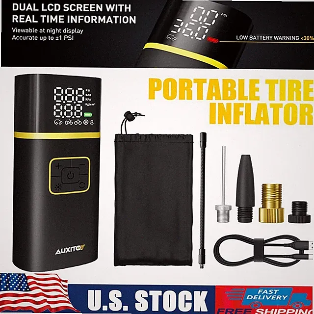 AUXITO Portable 150PSI Air Compressor Car Tire Inflator Electric Pump 5200mAh