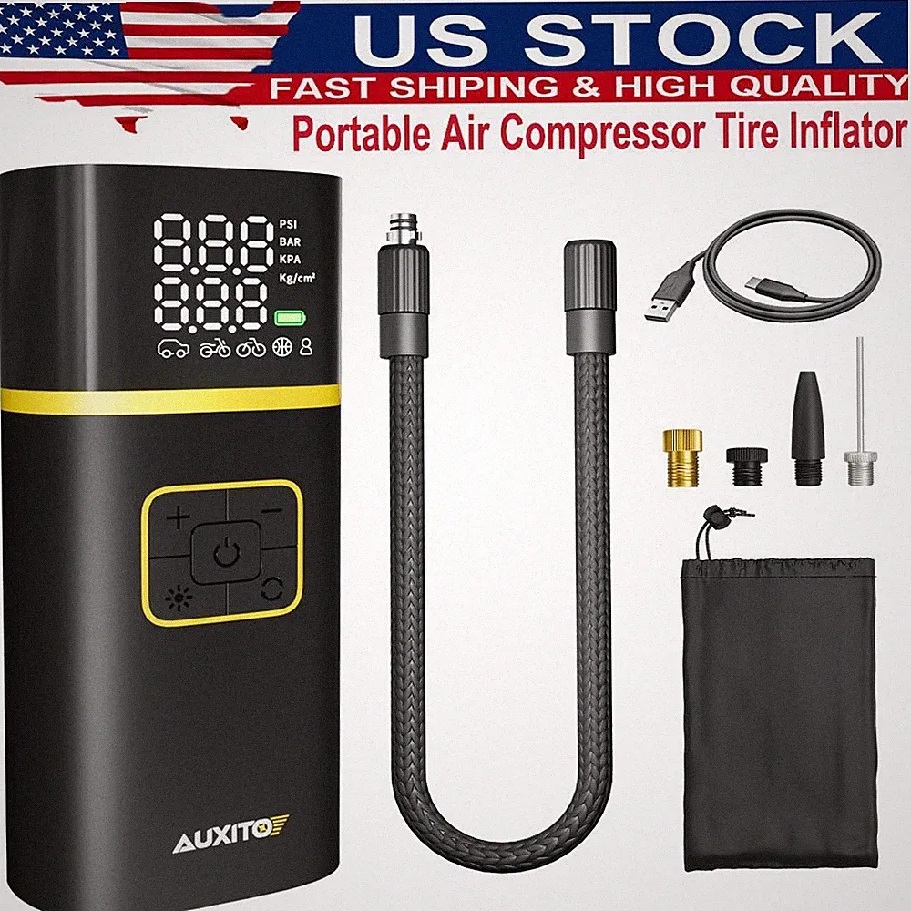 AUXITO Universal Portable Air Compressor Tire Inflator Air Pump 150PSI 5200mAh