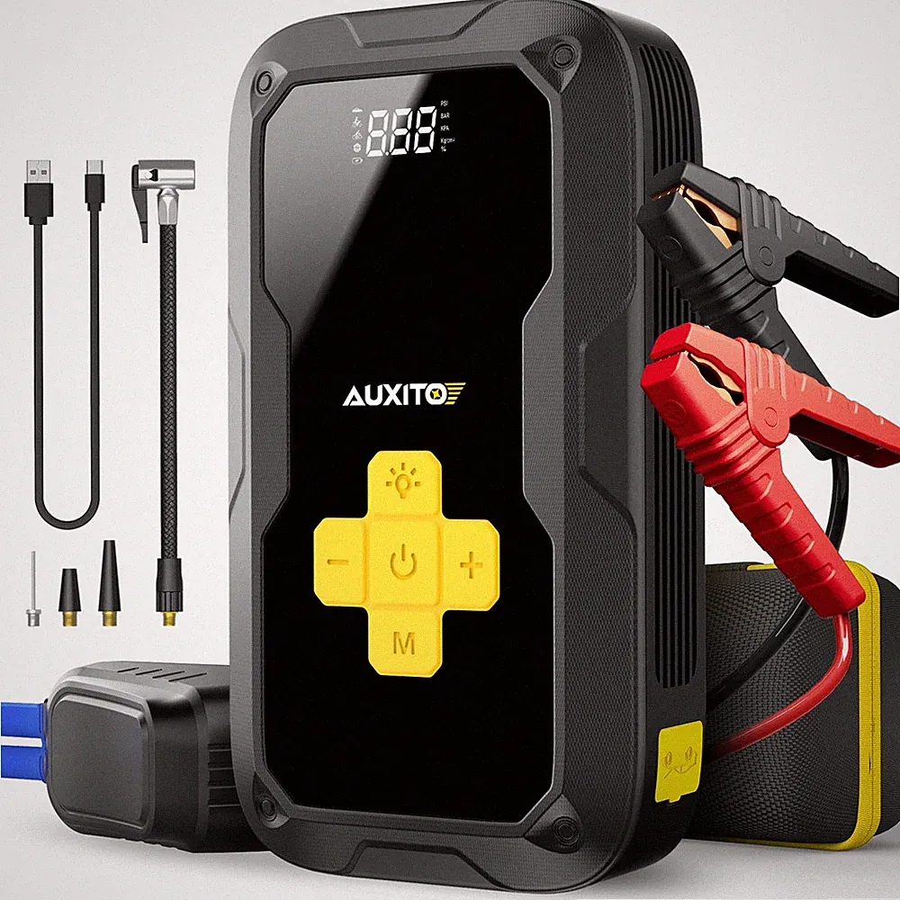 Jump Starter with Air Compressor, AUXITO 6000A Portable Car Jumper
